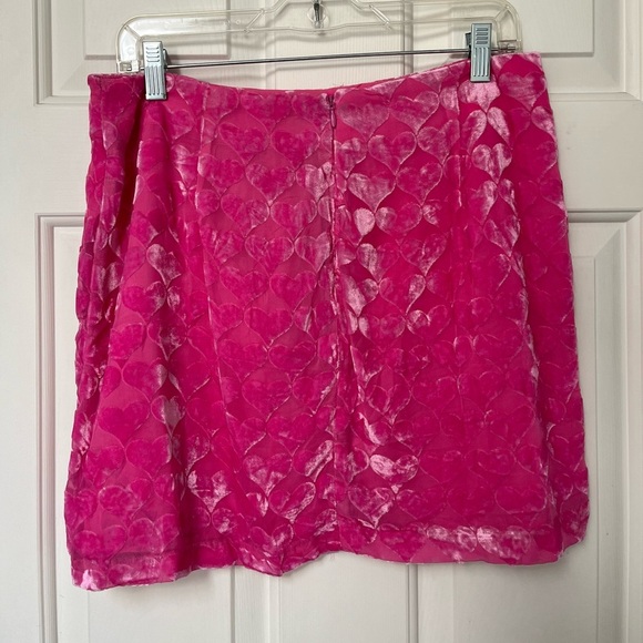 NWT Cupcakes & Cashmere Pink Velvet Heart Mini Skirt 8 - Picture 6 of 10